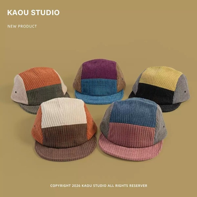 Men Women Color Block Corduroy - огляд і ціна Corduroy Cap 5 Panel